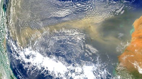 African dust over the Atlantic Ocean, by Nasa 2014